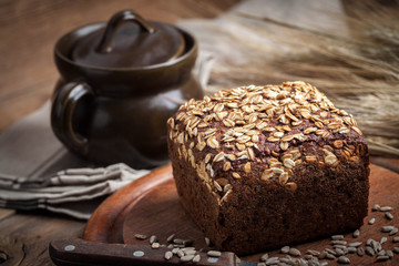 Whole Grain rye bread with seeds.