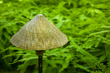 A Japanese style lantern in a beautiful garden