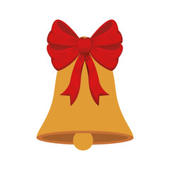 bell with bow isolated icon