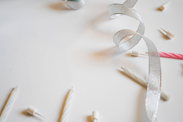 Tape and candles for cake