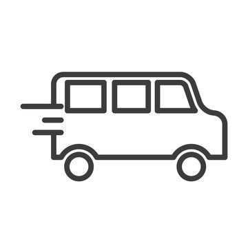 Bus vector icon in modern flat style isolated. Bus can support is good for your web design.
