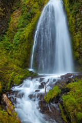 Fototapeta na wymiar A waterfall in the Columbia River Gorge, Oregon