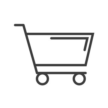 Shopping cart vector icon in modern flat style isolated. Shopping cart can support is good for your web design.