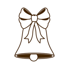 bell with bow isolated icon