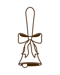 hand bell with bow isolated icon