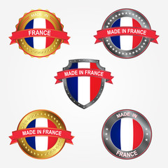 Design label of made in France. Vector illustration