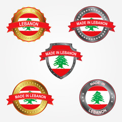 Design label of made in Lebanon. Vector illustration