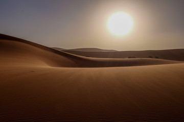 sunset in sahara desert