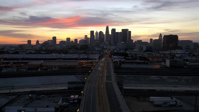 Downtown Los Angeles Aerial Pan
