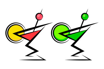 Vector cocktail logo. Design template of vermouth glass for brand, badge or label