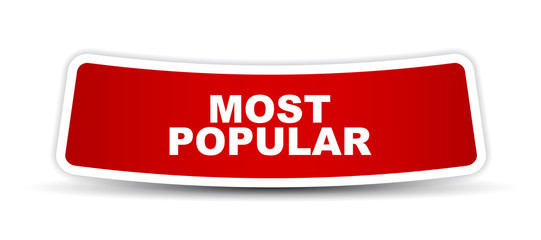 red vector banner most popular