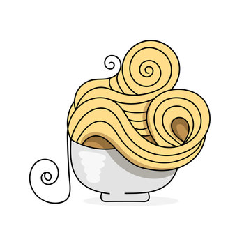 Delicious pasta in a plate vector logo for packaging vector