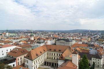 Naklejka na ściany i meble Brno, Czech Republic - Sep 12 2018: View to the red roofs of Brno city. Czech Republic
