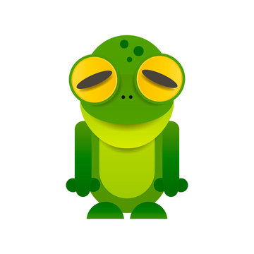 recommend clip art: Cute frog cartoon isolated on white background