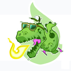 t-rex on fire