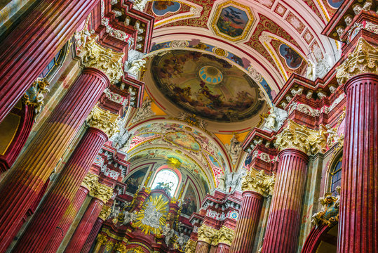 Interior of Fara, St. Mary's Basilica in Poznan, Poland