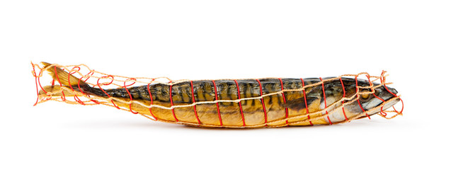 smoked mackerel isolated on white background