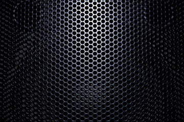 Black background protective grille with light.