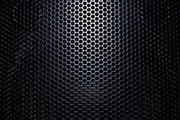 Black background protective grille with light.