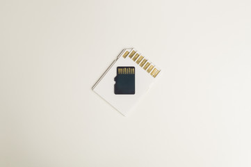 Memory cards isolated on white background. Sd card and copy space