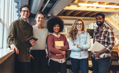 Small startup business team photo