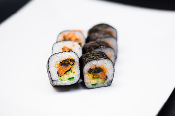 food dish sushi cocktails menu