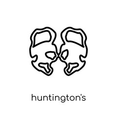 Huntington's disease icon. Trendy modern flat linear vector Huntington's disease icon on white background from thin line Diseases collection