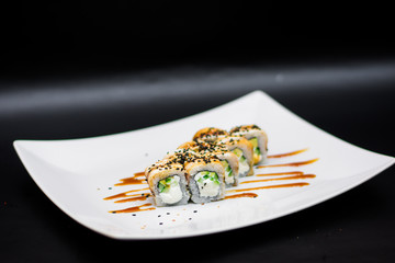 food dish sushi cocktails menu