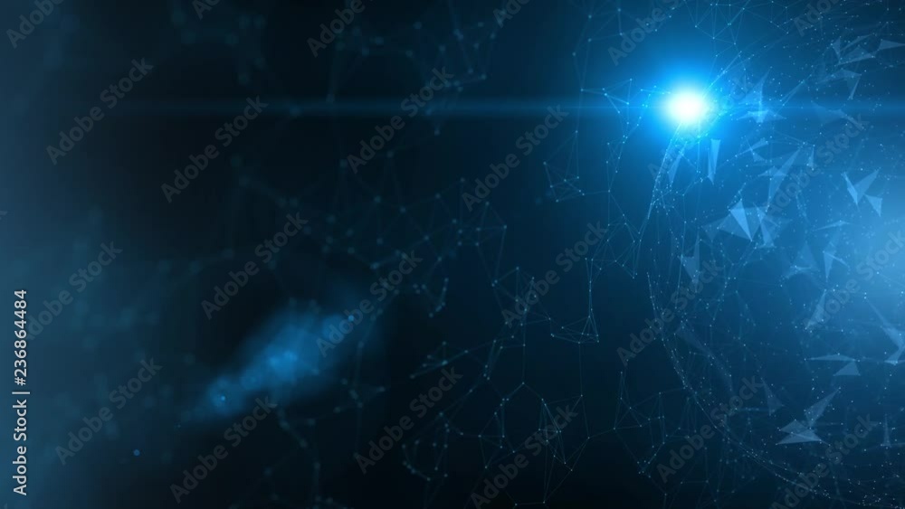Aufkleber abstract network cyberspace globe with sunlight reflection copy space motion background. view from s