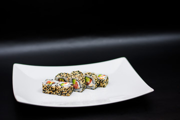 food dish sushi cocktails menu