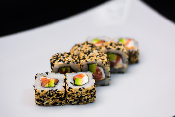 food dish sushi cocktails menu