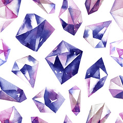 Watercolor painted diamonds
