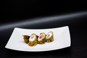 food dish sushi cocktails menu