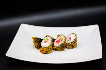 food dish sushi cocktails menu