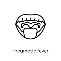 Rheumatic fever icon. Trendy modern flat linear vector Rheumatic fever icon on white background from thin line Diseases collection