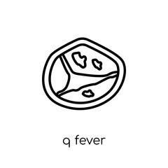 Q fever icon. Trendy modern flat linear vector Q fever icon on white background from thin line Diseases collection