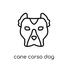 Cane Corso dog icon. Trendy modern flat linear vector Cane Corso dog icon on white background from thin line dogs collection