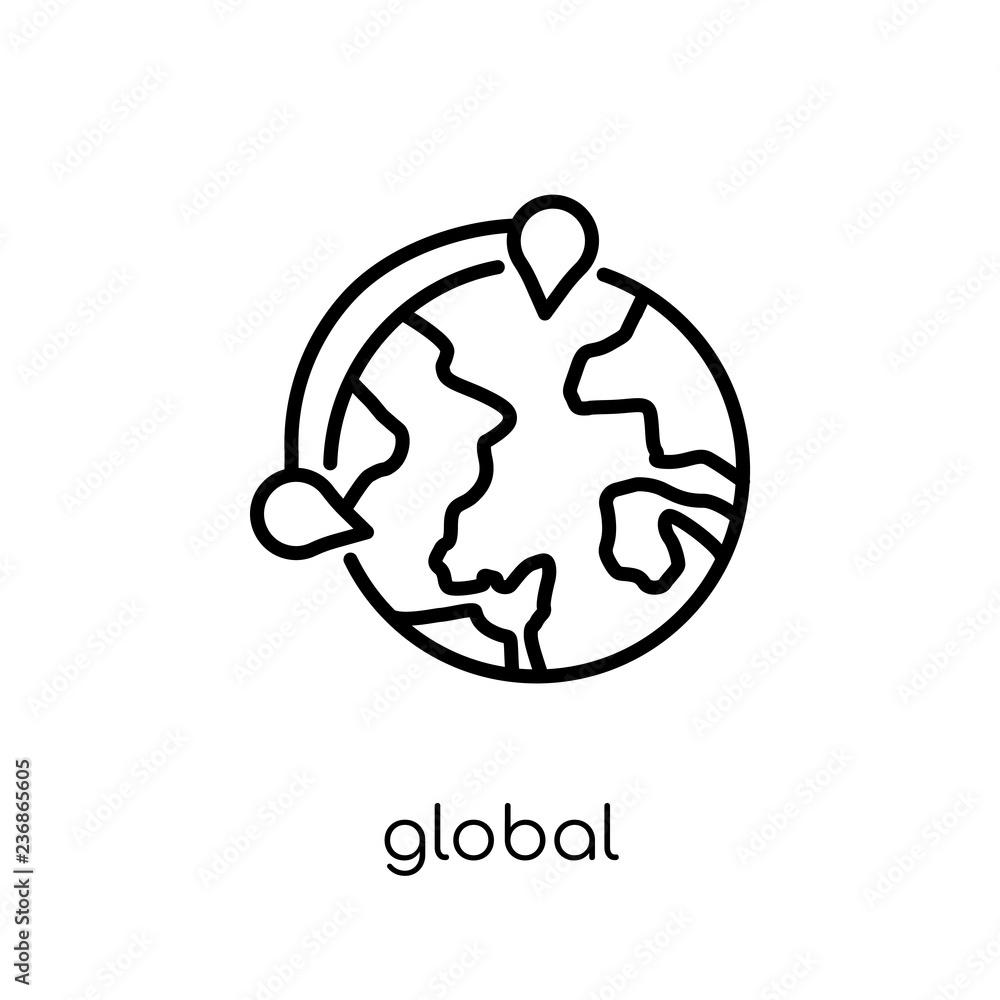 Poster global distribution icon from delivery and logistic collection.