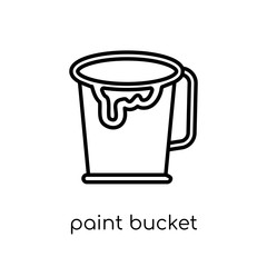 Paint bucket icon. Trendy modern flat linear vector Paint bucket icon on white background from thin line Construction collection