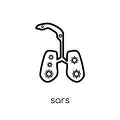 SARS icon. Trendy modern flat linear vector SARS icon on white background from thin line Diseases collection