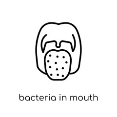 Bacteria in mouth icon. Trendy modern flat linear vector Bacteria in mouth icon on white background from thin line Dentist collection