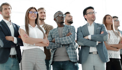 Fototapeta premium in full growth.group of successful employees