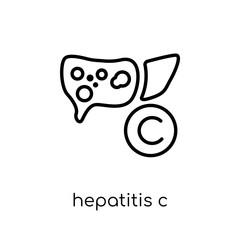 Hepatitis C icon. Trendy modern flat linear vector Hepatitis C icon on white background from thin line Diseases collection