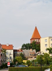 Stadt Paslek mit Kirche und Gebäuden