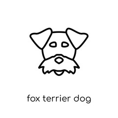 Fox Terrier dog icon. Trendy modern flat linear vector Fox Terrier dog icon on white background from thin line dogs collection
