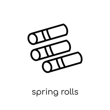 Spring Rolls Icon From Chinese Food Collection.