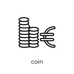 Coin icon. Trendy modern flat linear vector Coin icon on white background from thin line Cryptocurrency economy and finance collection