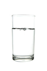 water glass on white backgound