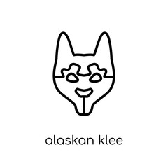 Alaskan Klee Kai dog icon. Trendy modern flat linear vector Alaskan Klee Kai dog icon on white background from thin line dogs collection