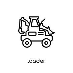 Loader icon. Trendy modern flat linear vector Loader icon on white background from thin line Construction collection